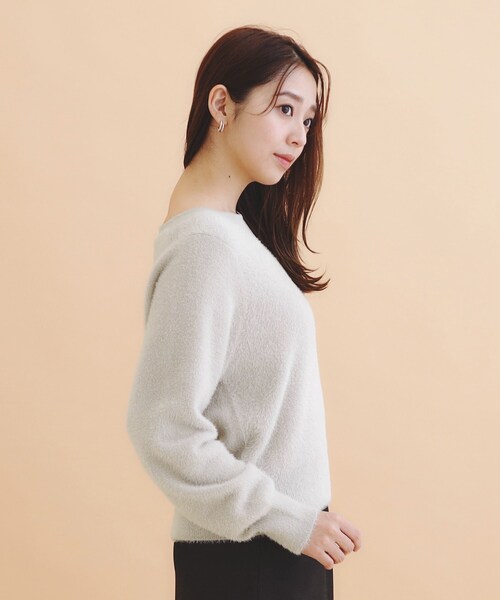 セール】シアーレイヤードフェザーヤーンニット【洗濯機洗い可