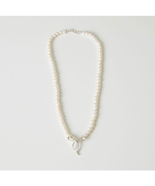 NUAVO(ヌアボ)の「Ribbon tie pearls(ネックレス・レディース・シルバー・FREE)」の8枚目の写真
