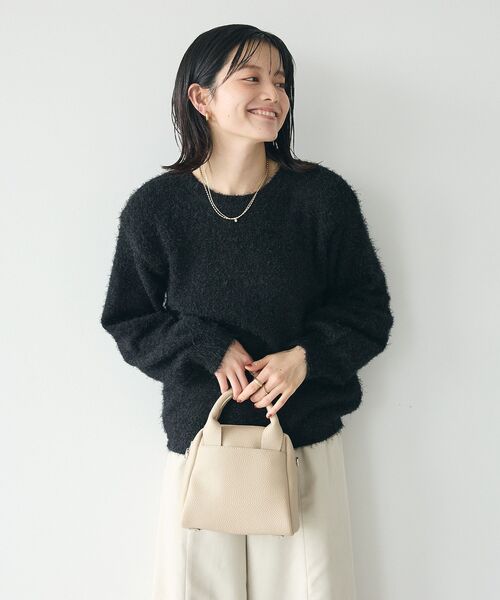 CRAFT STANDARD BOUTIQUE（クラフトスタンダードブティック）の「【SET】ビスチェ付きシャギーニットプルオーバー（ニット/セーター・レディース・ブラック/ベージュ/グレー・FREE）」の15枚目の写真