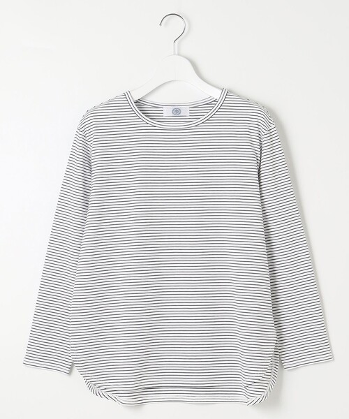 J.PRESS(ジェイプレス)の「ベーシックジャージーシャツテール ボーダー カットソー(Tシャツ/カットソー・レディース・ネイビー系1・T13)」の6枚目の写真