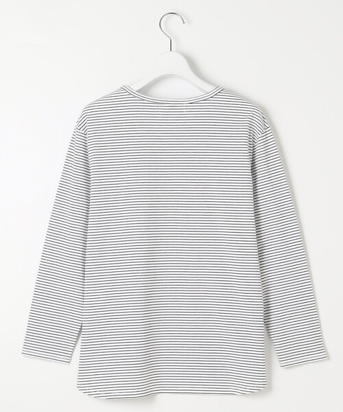 J.PRESS(ジェイプレス)の「ベーシックジャージーシャツテール ボーダー カットソー(Tシャツ/カットソー・レディース・ネイビー系1・T13)」の10枚目の写真
