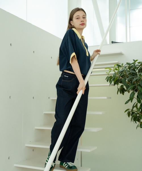 skoool(スクール)の「バイカラーカノコポロシャツ/リンガーデザイン × 配色アクセント(Tシャツ/カットソー・メンズ・ネイビー/アイボリー・LARGE/MEDIUM/SMALL)」の5枚目の写真