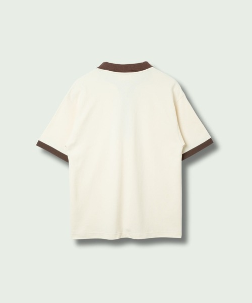 skoool(スクール)の「バイカラーカノコポロシャツ/リンガーデザイン × 配色アクセント(Tシャツ/カットソー・メンズ・ネイビー/アイボリー・LARGE/MEDIUM/SMALL)」の11枚目の写真