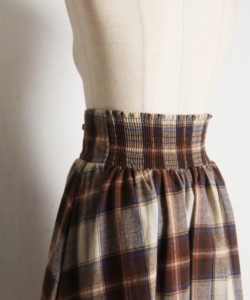 【ZOZO限定】チェック柄フロントレースアップバルーンスカート（スカート）｜tocco closet（トッコ クローゼット）