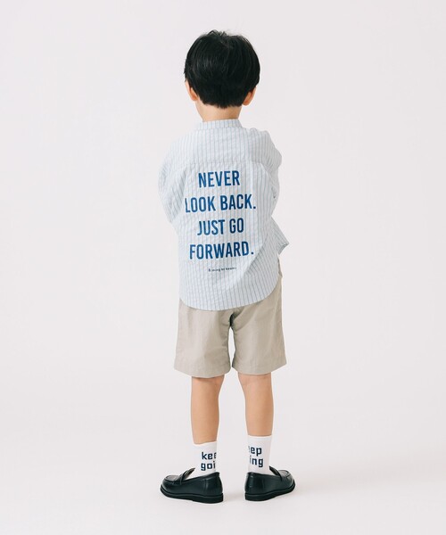 B:MING by BEAMS（ビーミングバイビームス）の「バックプリント ショートスリーブ バンドカラーシャツ 2025SS（100～140cm）（シャツ/ブラウス・キッズ・ベージュ/サックスブルー・130/120/140/110/100）」の10枚目の写真