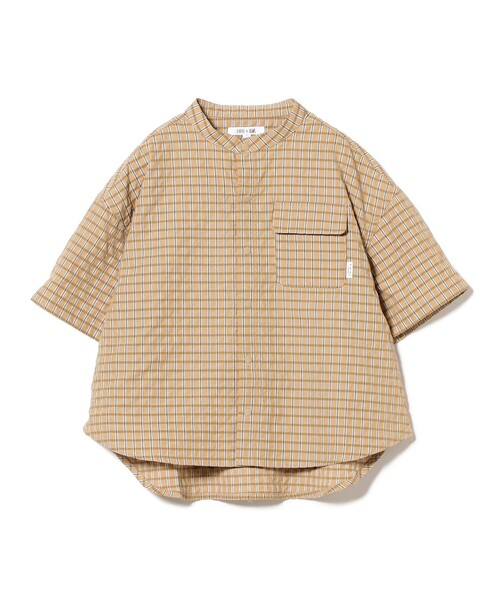 B:MING by BEAMS（ビーミングバイビームス）の「バックプリント ショートスリーブ バンドカラーシャツ 2025SS（100～140cm）（シャツ/ブラウス・キッズ・ベージュ/サックスブルー・130/120/140/110/100）」の11枚目の写真