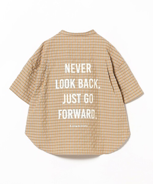B:MING by BEAMS（ビーミングバイビームス）の「バックプリント ショートスリーブ バンドカラーシャツ 2025SS（100～140cm）（シャツ/ブラウス・キッズ・ベージュ/サックスブルー・130/120/140/110/100）」の12枚目の写真