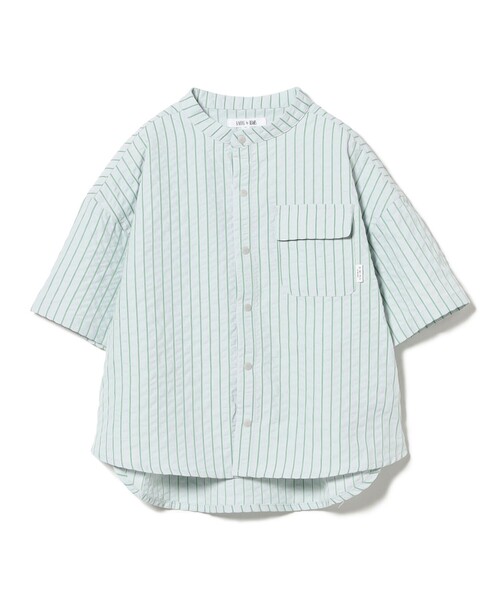 B:MING by BEAMS（ビーミングバイビームス）の「バックプリント ショートスリーブ バンドカラーシャツ 2025SS（100～140cm）（シャツ/ブラウス・キッズ・ベージュ/サックスブルー・130/120/140/110/100）」の14枚目の写真