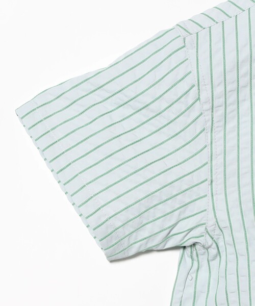 B:MING by BEAMS（ビーミングバイビームス）の「バックプリント ショートスリーブ バンドカラーシャツ 2025SS（100～140cm）（シャツ/ブラウス・キッズ・ベージュ/サックスブルー・130/120/140/110/100）」の16枚目の写真