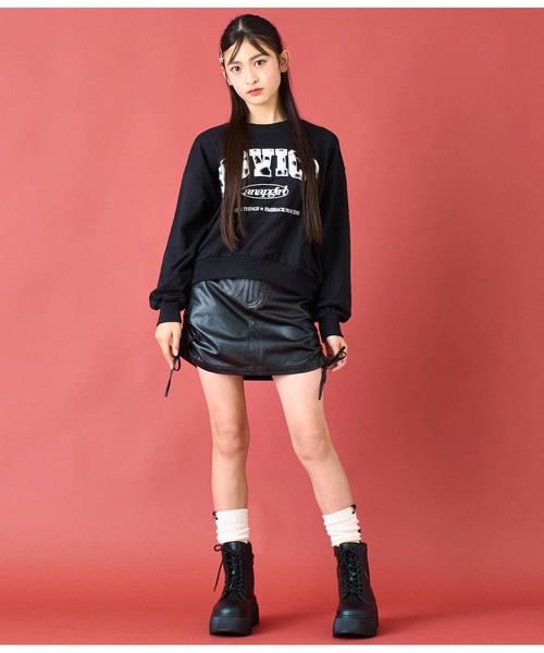 セール】フェイクレザー シャーリング ミニスカート（スカート）｜ANAP