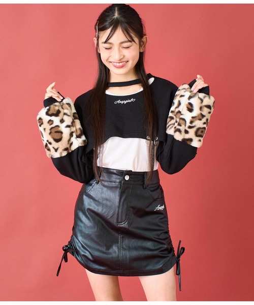 セール】フェイクレザー シャーリング ミニスカート（スカート）｜ANAP