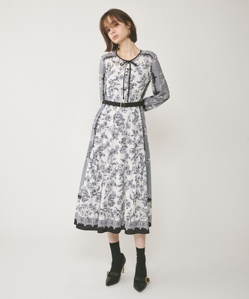 セール】フラワーパネルプリントワンピース（ワンピース）｜GRACE  