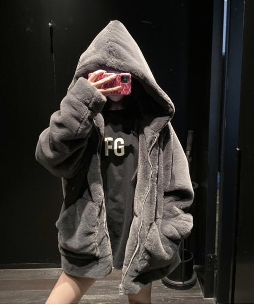 セール】もこもこ オーバーサイズ ボアファーパーカー（パーカー