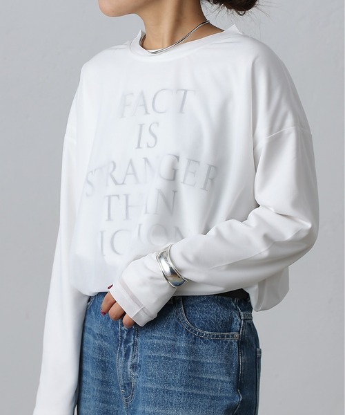 COLONY 2139(コロニートゥーワンスリーナイン)の「シアー長袖Tシャツ(Tシャツ/カットソー・レディース・ホワイト/ベージュ/ブラック/グレイッシュベージュ・FREE)」の1枚目の写真
