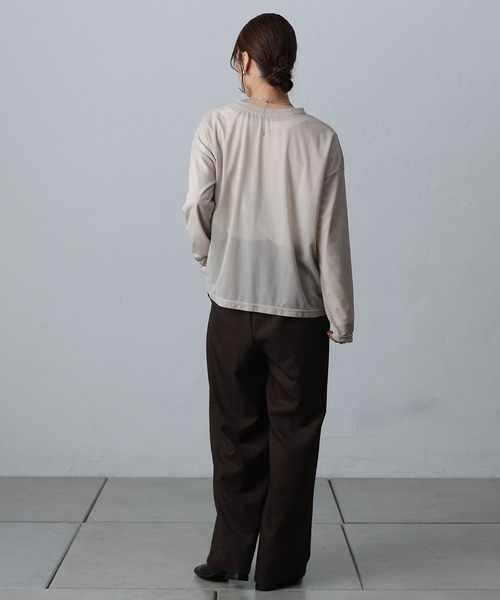 COLONY 2139(コロニートゥーワンスリーナイン)の「シアー長袖Tシャツ(Tシャツ/カットソー・レディース・ホワイト/ベージュ/ブラック/グレイッシュベージュ・FREE)」の22枚目の写真