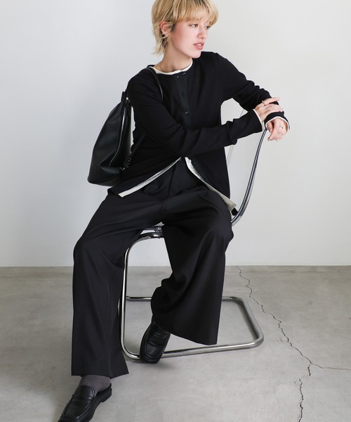 select MOCA（セレクトモカ）の「2WAYボタンデザインリブトップス（Tシャツ/カットソー・レディース・グレー/ブラック/アイボリー/ブラック系その他・FREE）」の20枚目の写真