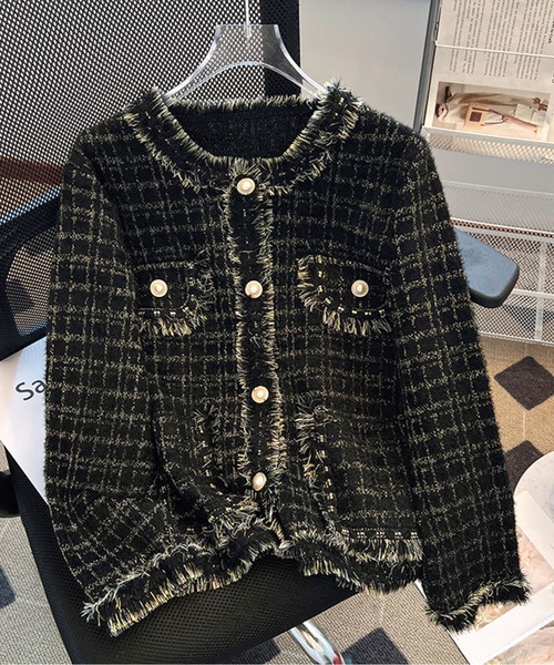 パールボタンツイードジャケット（その他アウター）｜AMAJI（アマジ）