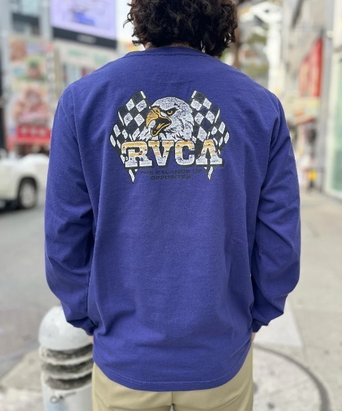 RVCA(ルーカ)の「RVCA メンズ SPEED EAGLE LT ロンT/ルーカバックプリント長袖ロンT(Tシャツ/カットソー・メンズ・ブラック/ホワイト/パープル・SMALL/MEDIUM/LARGE/X-LARGE)」の3枚目の写真