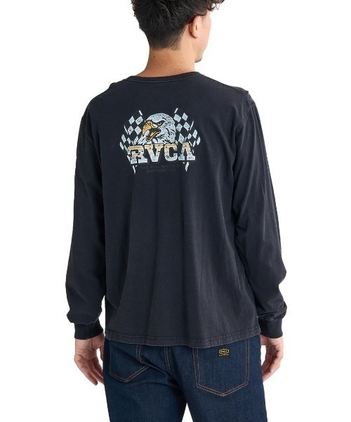 RVCA(ルーカ)の「RVCA メンズ SPEED EAGLE LT ロンT/ルーカバックプリント長袖ロンT(Tシャツ/カットソー・メンズ・ブラック/ホワイト/パープル・SMALL/MEDIUM/LARGE/X-LARGE)」の7枚目の写真