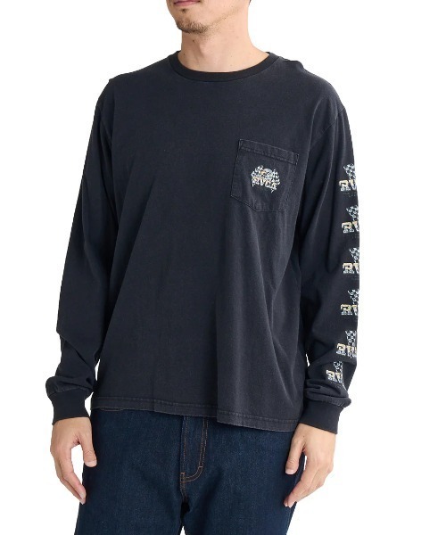 RVCA(ルーカ)の「RVCA メンズ SPEED EAGLE LT ロンT/ルーカバックプリント長袖ロンT(Tシャツ/カットソー・メンズ・ブラック/ホワイト/パープル・SMALL/MEDIUM/LARGE/X-LARGE)」の8枚目の写真