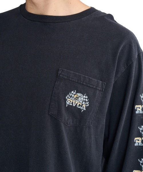 RVCA(ルーカ)の「RVCA メンズ SPEED EAGLE LT ロンT/ルーカバックプリント長袖ロンT(Tシャツ/カットソー・メンズ・ブラック/ホワイト/パープル・SMALL/MEDIUM/LARGE/X-LARGE)」の9枚目の写真