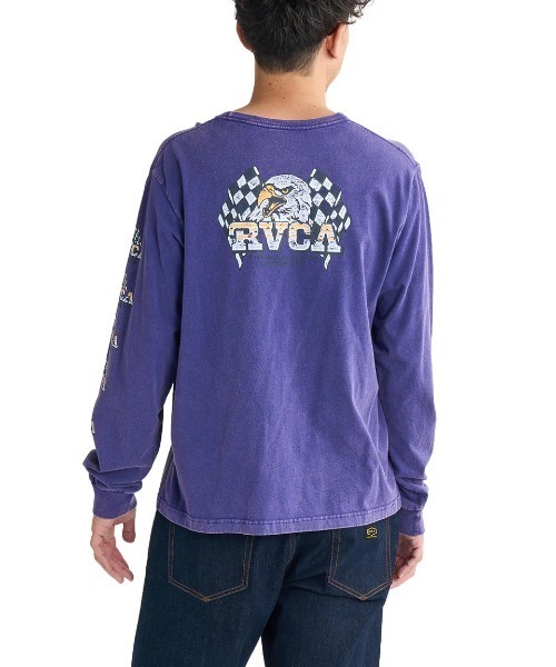 RVCA(ルーカ)の「RVCA メンズ SPEED EAGLE LT ロンT/ルーカバックプリント長袖ロンT(Tシャツ/カットソー・メンズ・ブラック/ホワイト/パープル・SMALL/MEDIUM/LARGE/X-LARGE)」の11枚目の写真