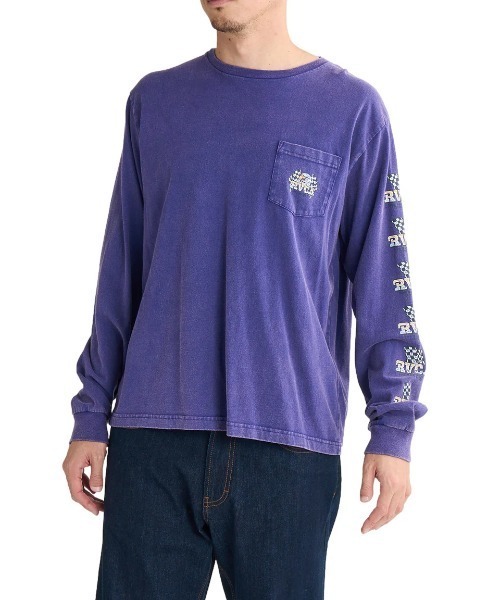 RVCA(ルーカ)の「RVCA メンズ SPEED EAGLE LT ロンT/ルーカバックプリント長袖ロンT(Tシャツ/カットソー・メンズ・ブラック/ホワイト/パープル・SMALL/MEDIUM/LARGE/X-LARGE)」の12枚目の写真