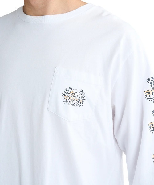 RVCA(ルーカ)の「RVCA メンズ SPEED EAGLE LT ロンT/ルーカバックプリント長袖ロンT(Tシャツ/カットソー・メンズ・ブラック/ホワイト/パープル・SMALL/MEDIUM/LARGE/X-LARGE)」の5枚目の写真