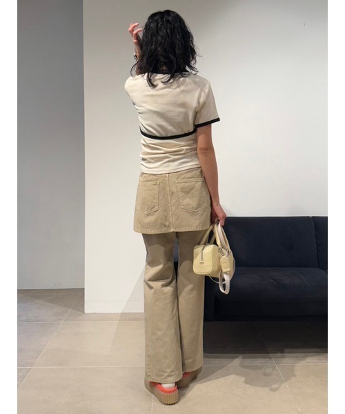 emmi（エミ）の「スカートレイヤードセミフレアパンツ（その他パンツ・レディース・ベージュ/インディゴブルー・0/1）」の13枚目の写真