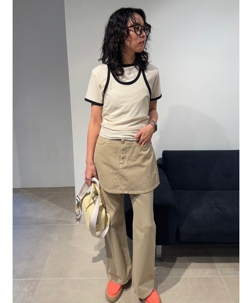 emmi（エミ）の「スカートレイヤードセミフレアパンツ（その他パンツ・レディース・ベージュ/インディゴブルー・0/1）」の14枚目の写真