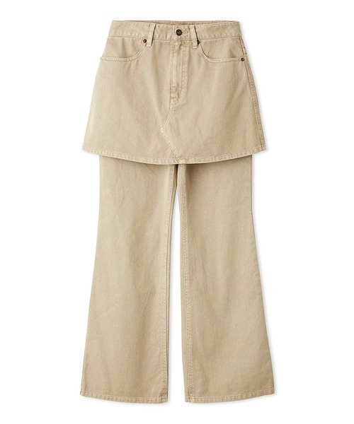 emmi（エミ）の「スカートレイヤードセミフレアパンツ（その他パンツ・レディース・ベージュ/インディゴブルー・0/1）」の16枚目の写真