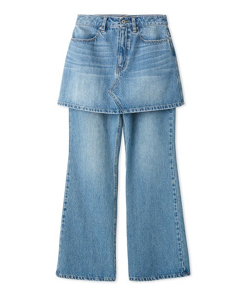 emmi（エミ）の「スカートレイヤードセミフレアパンツ（その他パンツ・レディース・ベージュ/インディゴブルー・0/1）」の17枚目の写真