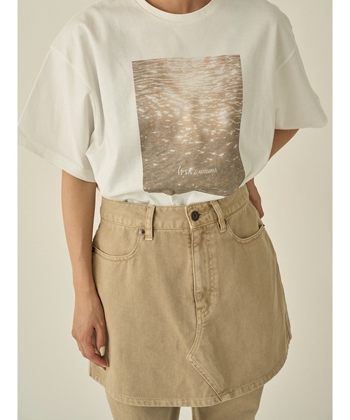 emmi（エミ）の「スカートレイヤードセミフレアパンツ（その他パンツ・レディース・ベージュ/インディゴブルー・0/1）」の9枚目の写真