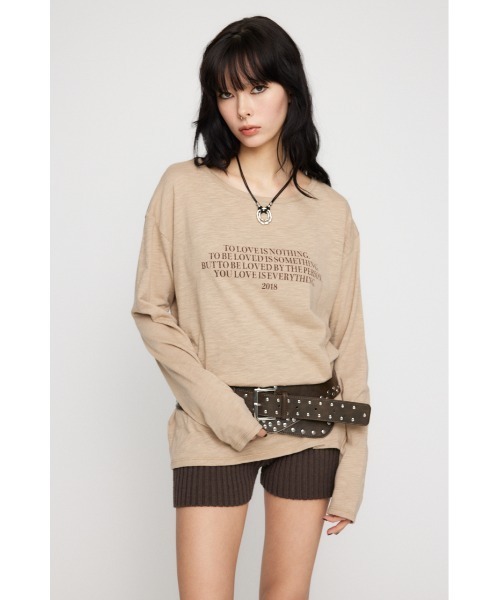 Tシャツ・カットソー YOUHEE CUT OUT LONG SLEEVE KNIT LONG-SLEEVE T-SHIRT レギュラーフィットヘビーウェイト長袖T