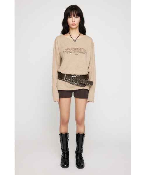 LAGUA GEM（ラグアジェム）の「LOOSEY PRINT LONG SLEEVE Tシャツ（Tシャツ/カットソー・レディース・ベージュ/アイボリー/ブラック・FREE）」の7枚目の写真