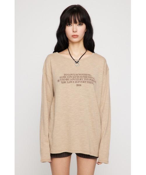 LAGUA GEM（ラグアジェム）の「LOOSEY PRINT LONG SLEEVE Tシャツ（Tシャツ/カットソー・レディース・ベージュ/アイボリー/ブラック・FREE）」の8枚目の写真