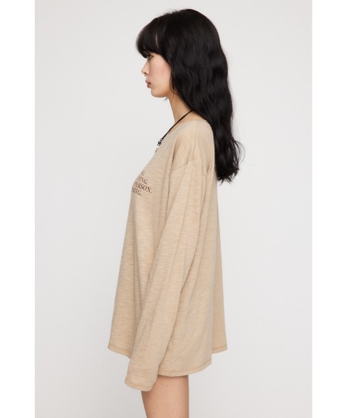 LAGUA GEM（ラグアジェム）の「LOOSEY PRINT LONG SLEEVE Tシャツ（Tシャツ/カットソー・レディース・ベージュ/アイボリー/ブラック・FREE）」の9枚目の写真