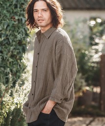 CAMBIO | ms5960-Washed Cotton Linen 3-4 Sleeve Relax Shirts 7分袖シャツ(シャツ/ブラウス)