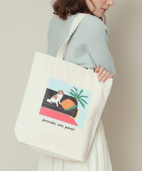 ITS'DEMO（イッツデモ）の「◆【A4対応／全7柄】グラフィックトート（トートバッグ・レディース・アイボリー系/アイボリー系3/アイボリー系2/ブラック/アイボリー/アイボリー系1/ブラック系・00）」の2枚目の写真