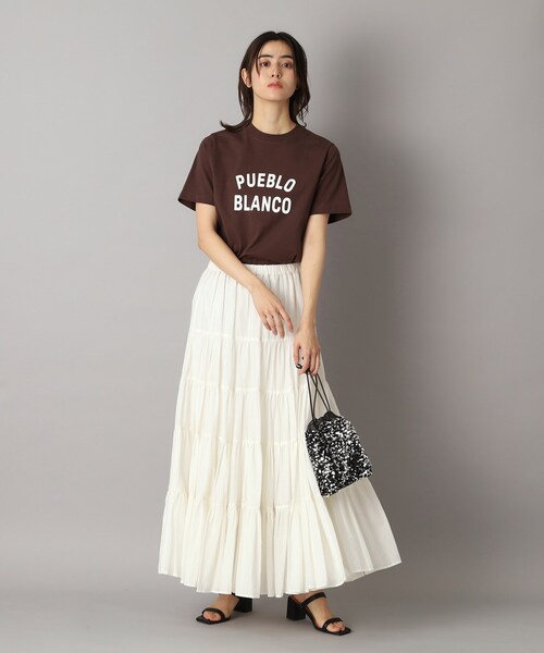 DRESSTERIOR（ドレステリア）の「【大人百花春号掲載 モデル美香さん着用】洗える/コットンボイルティアードスカート（スカート・レディース・スミクロ/ブルー系その他/オフホワイト・34/36/38/40）」の12枚目の写真