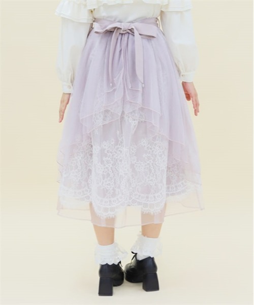 新品タグ付！アクシーズファム★バックフリルチュールスカート★完売 バックフリルチュールスカート | outlet | axes femme online shop