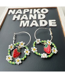【NAPIKO】いちご🍓ゆらゆら♡フープ型◇マルチ/ピアス(MA)