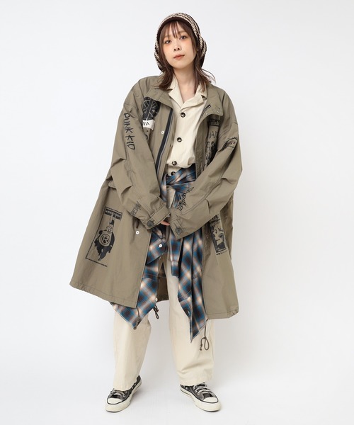 RNA N デニム　2wayボアモッズコート　M M2313 ベアープリント2WAYキャミ(M ホワイト): トップス - RNA