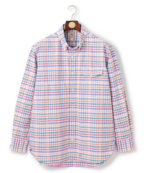 J.PRESS(ジェイプレス)の「【KING SIZE】コットンオックス マルチチェック シャツ / ボタンダウン(シャツ/ブラウス・メンズ・ブルー系3/ホワイト系3・5L/4L/3L/2L)」の1枚目の写真