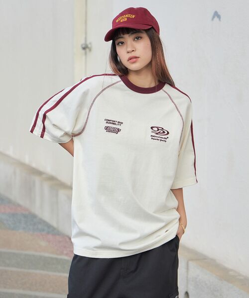 BEN DAVIS(ベンデイビス)の「【BEN DAVIS(ベンデイビス)】SIDE STRIPE TEAM TEE / Tシャツ 半袖 ゲームシャツ ブロークコア ラグラン クルーネック(Tシャツ/カットソー・メンズ・オフホワイト/ブラック/ホワイト/ネイビー・MEDIUM/LARGE/X-LARGE)」の11枚目の写真