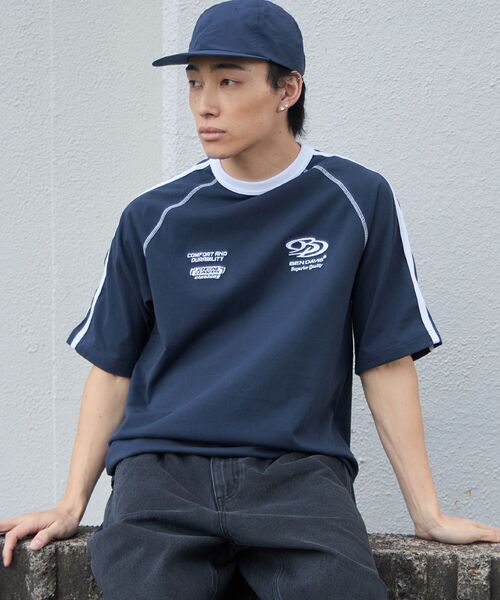 BEN DAVIS(ベンデイビス)の「【BEN DAVIS(ベンデイビス)】SIDE STRIPE TEAM TEE / Tシャツ 半袖 ゲームシャツ ブロークコア ラグラン クルーネック(Tシャツ/カットソー・メンズ・オフホワイト/ブラック/ホワイト/ネイビー・MEDIUM/LARGE/X-LARGE)」の20枚目の写真