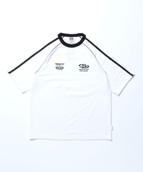 BEN DAVIS(ベンデイビス)の「【BEN DAVIS(ベンデイビス)】SIDE STRIPE TEAM TEE / Tシャツ 半袖 ゲームシャツ ブロークコア ラグラン クルーネック(Tシャツ/カットソー・メンズ・オフホワイト/ブラック/ホワイト/ネイビー・MEDIUM/LARGE/X-LARGE)」の5枚目の写真