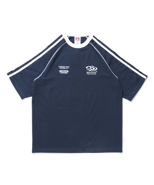 BEN DAVIS(ベンデイビス)の「【BEN DAVIS(ベンデイビス)】SIDE STRIPE TEAM TEE / Tシャツ 半袖 ゲームシャツ ブロークコア ラグラン クルーネック(Tシャツ/カットソー・メンズ・オフホワイト/ブラック/ホワイト/ネイビー・MEDIUM/LARGE/X-LARGE)」の8枚目の写真