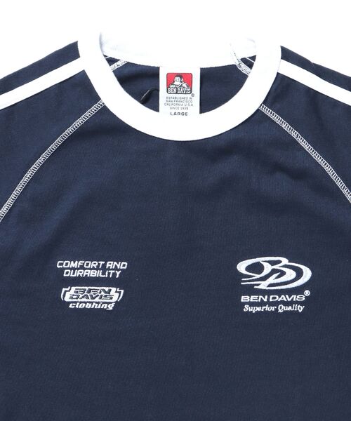 BEN DAVIS(ベンデイビス)の「【BEN DAVIS(ベンデイビス)】SIDE STRIPE TEAM TEE / Tシャツ 半袖 ゲームシャツ ブロークコア ラグラン クルーネック(Tシャツ/カットソー・メンズ・オフホワイト/ブラック/ホワイト/ネイビー・MEDIUM/LARGE/X-LARGE)」の10枚目の写真
