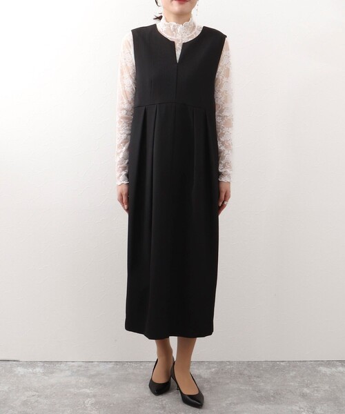 MICO COULIER（ミコクリエ）の「《オケージョン対応》ふくれストライプワンピース（ワンピース・レディース・ブラック/オフホワイト・38）」の2枚目の写真